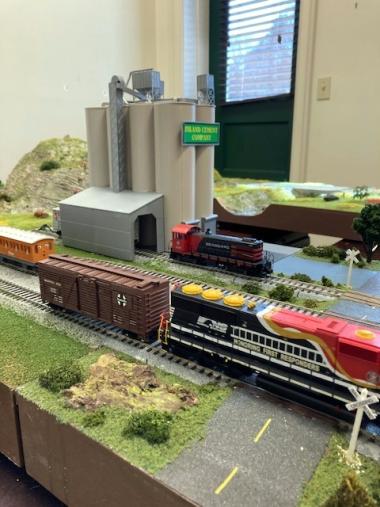 Another view of the passing siding and industrial spur on modules by Ken M. and Joe D.